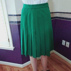 PINE PLACE VINTAGE EMERALD GREEN WOOL KNIFE PLEATED SKIRT SIZE 6 NWT